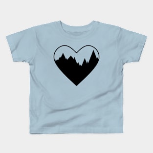 Mountain Heart (Black) Kids T-Shirt